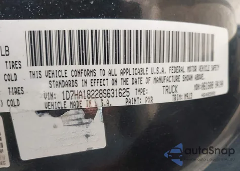 2008 Dodge Ram 1500 Slt z USA, uszkodzony, nr VIN 1D7HA18228S631625